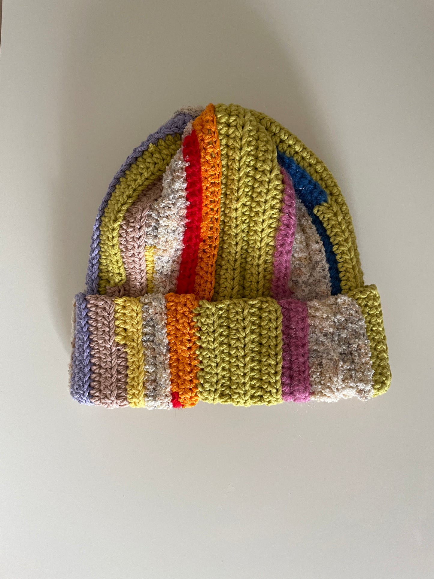Chunky scrap yarn beanie Jade