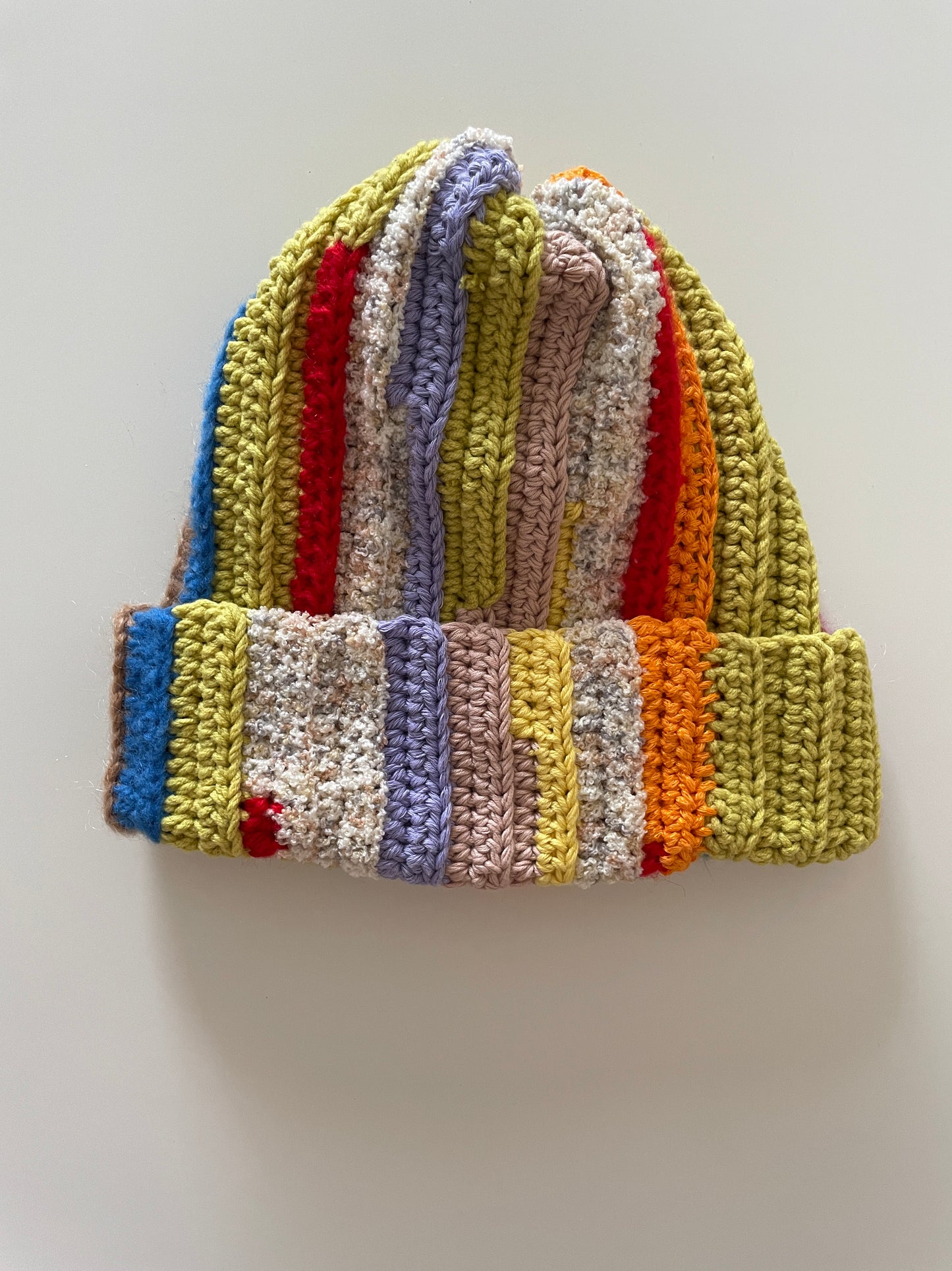 Chunky scrap yarn beanie Jade