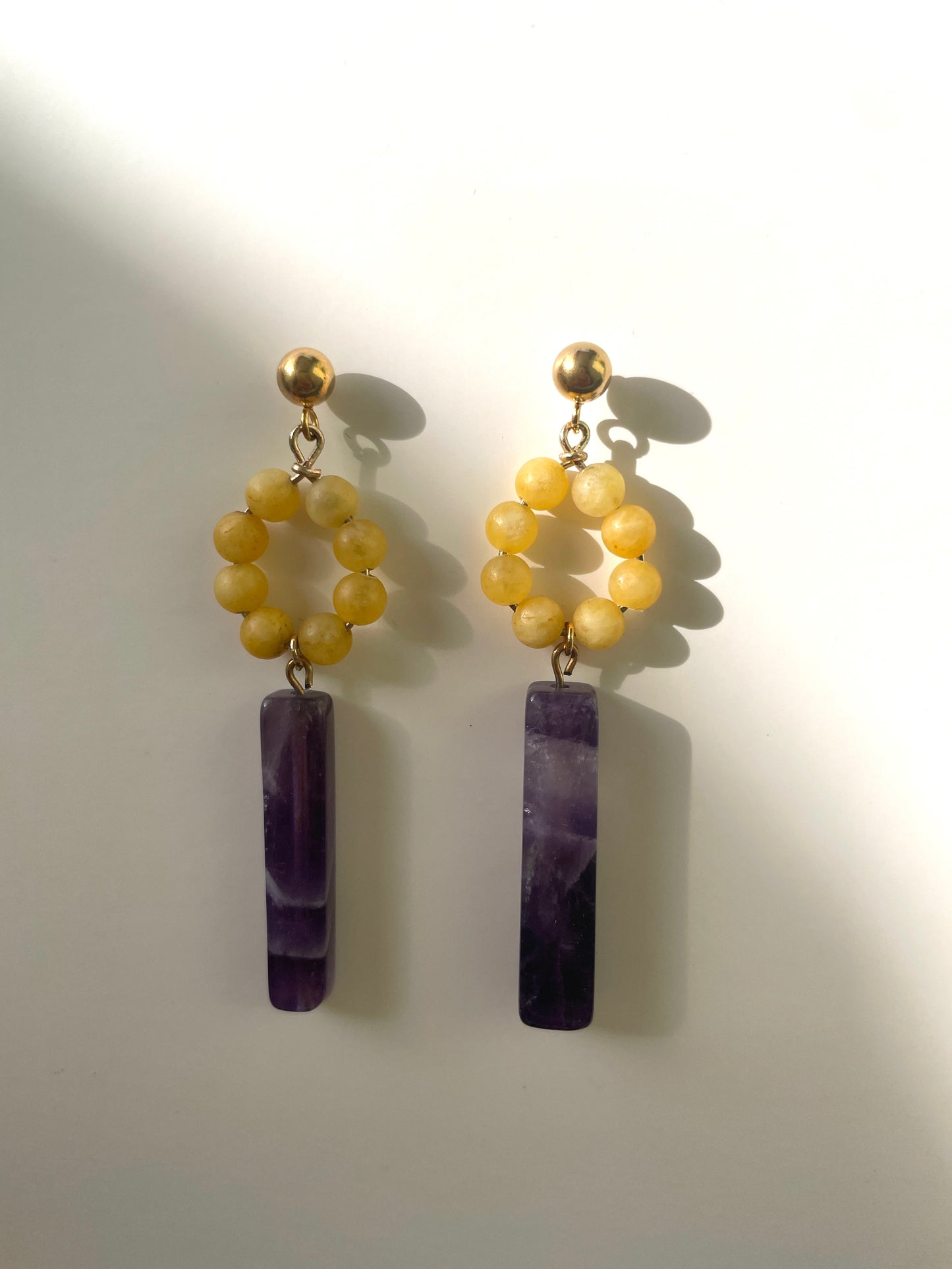 Drop earings gemstones nature stone violett