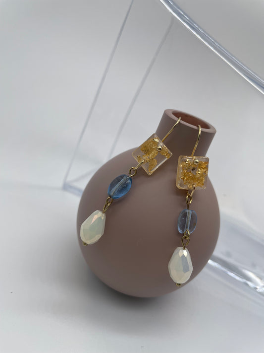 Upcycling earrings sparkeling drops