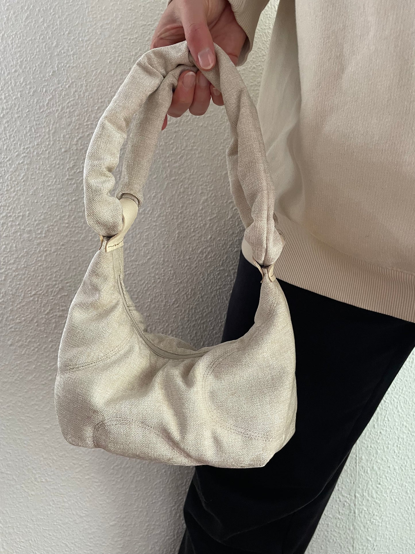 Upcycling bag KARA beige cream