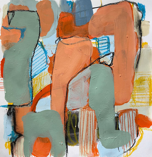 x painting abstract - 'overthinking'