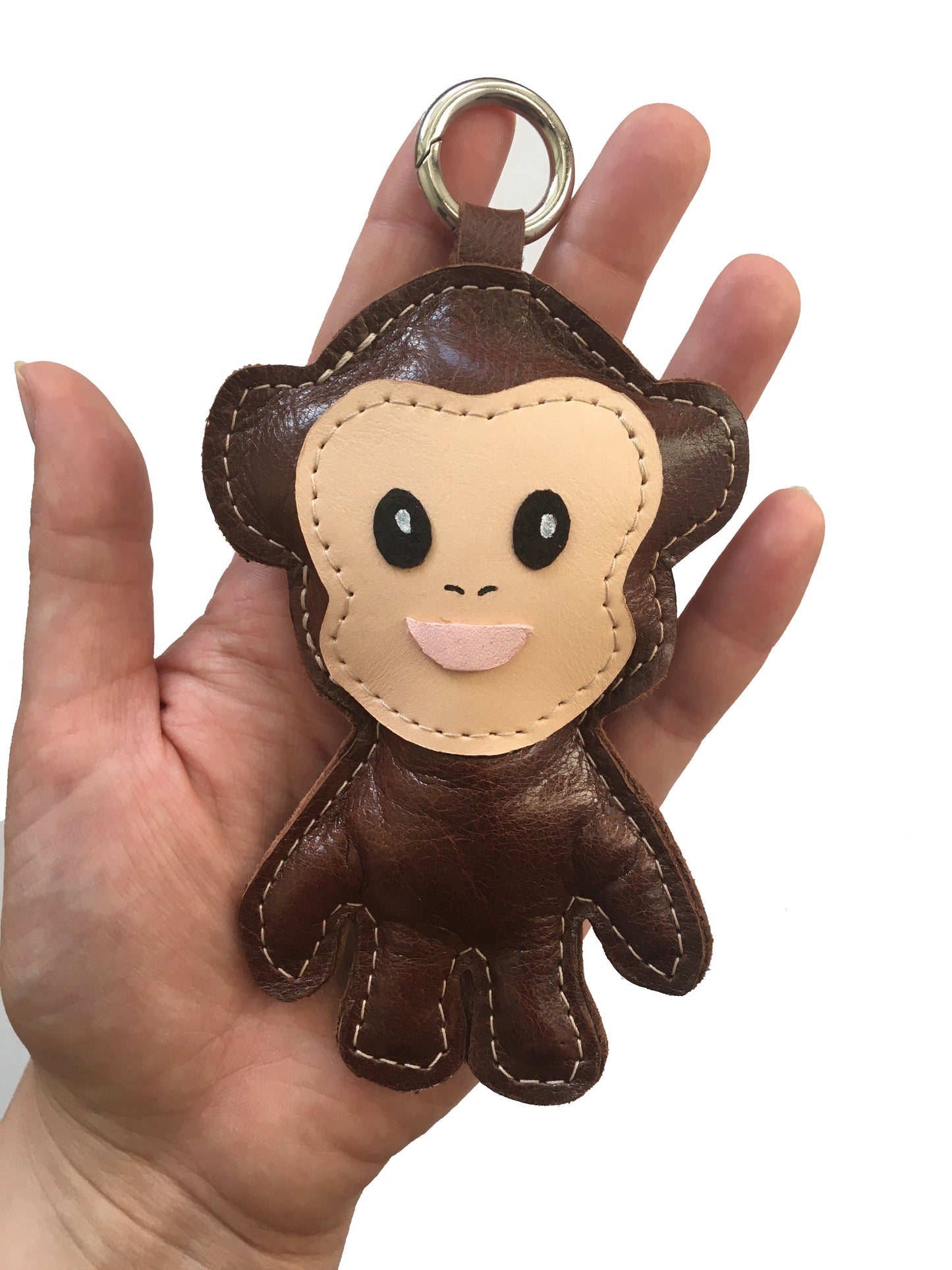 bag charm - upcylcled leather FRED