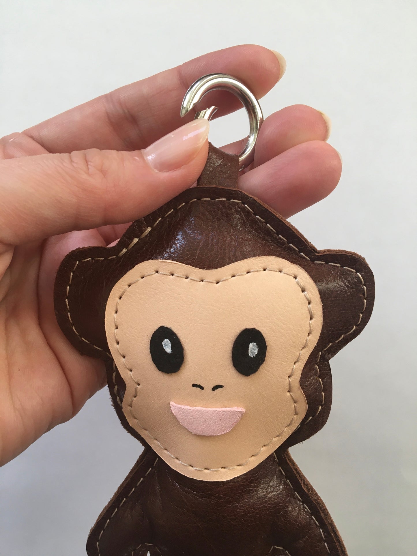 bag charm - upcylcled leather FRED