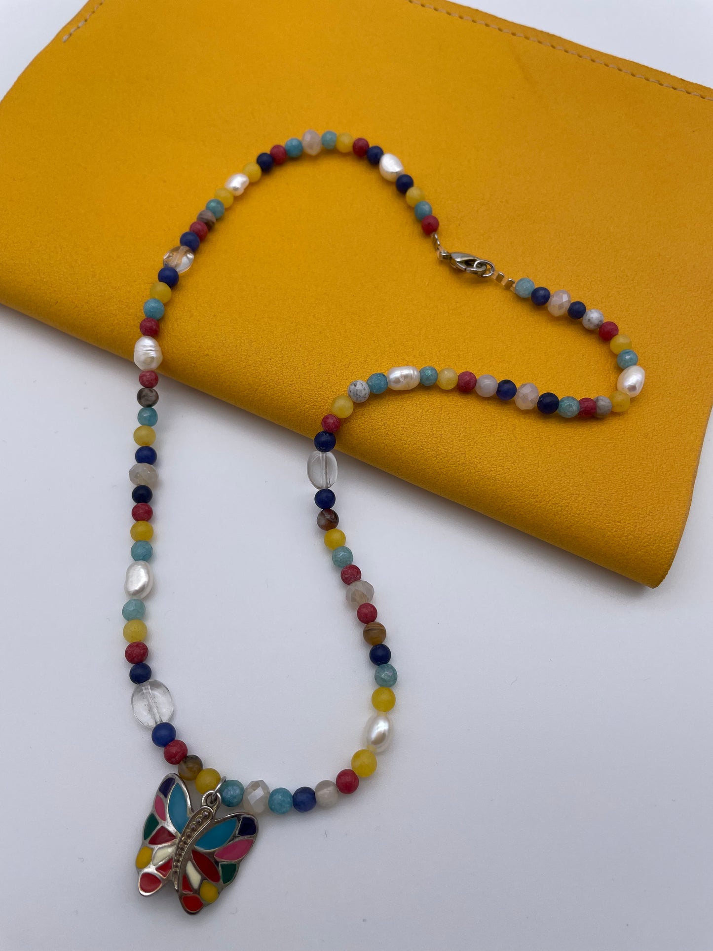 Upcycling necklace PRIDE BUTTERFLY