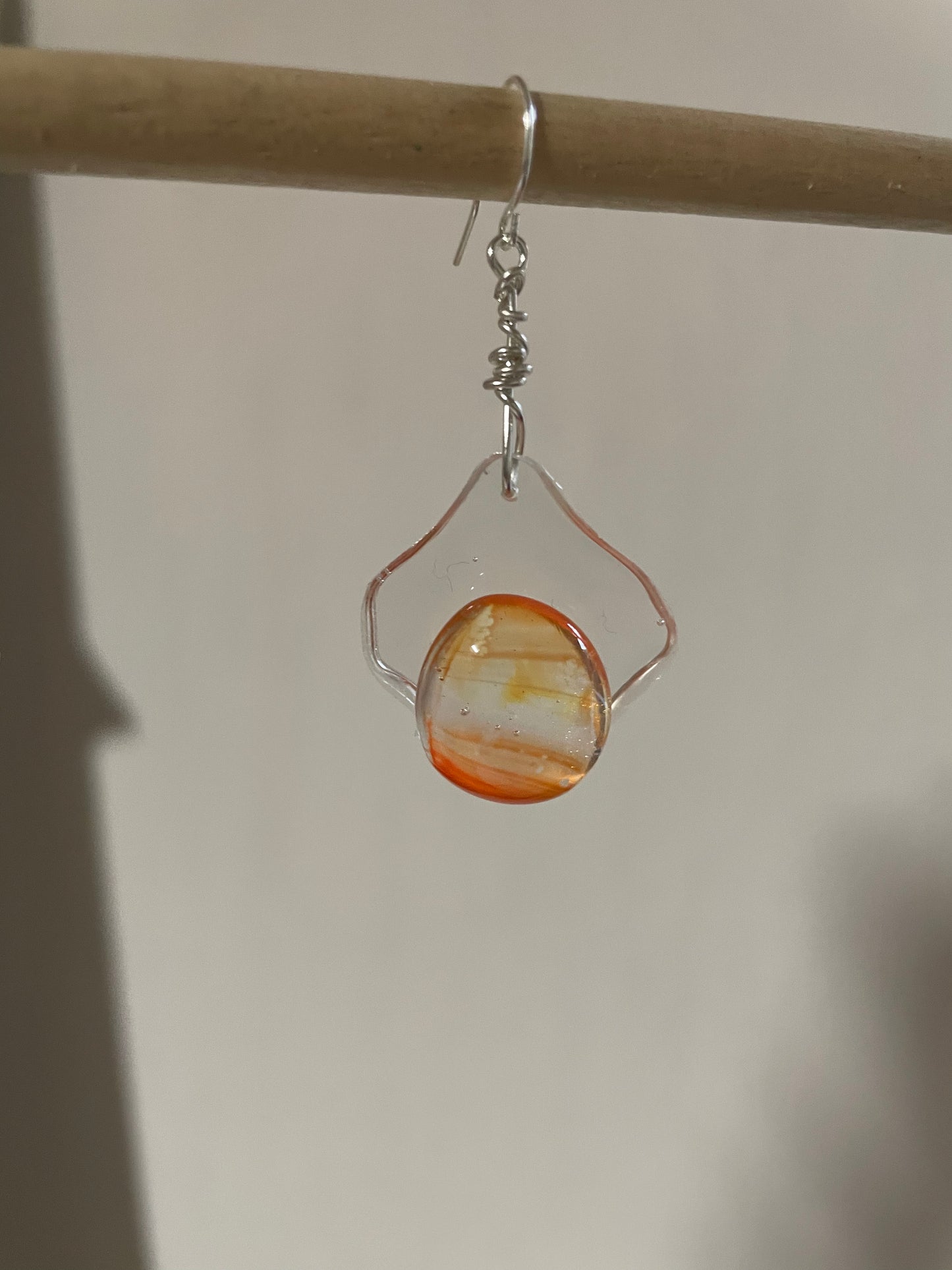 Upcycling glass drop earrings transparent