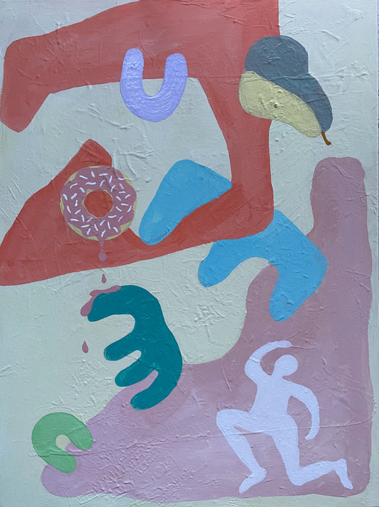 x painting abstract - 'dancing in a sweet bubble'