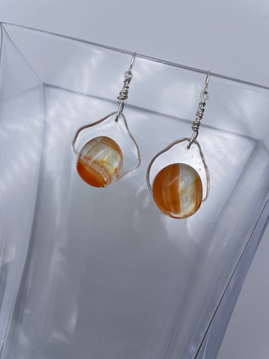 Upcycling glass drop earrings transparent