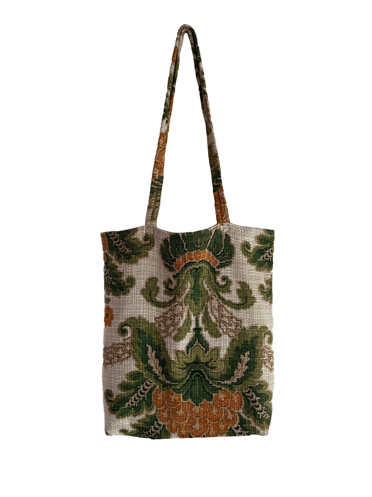 Upcycling jute bag vintage flowers