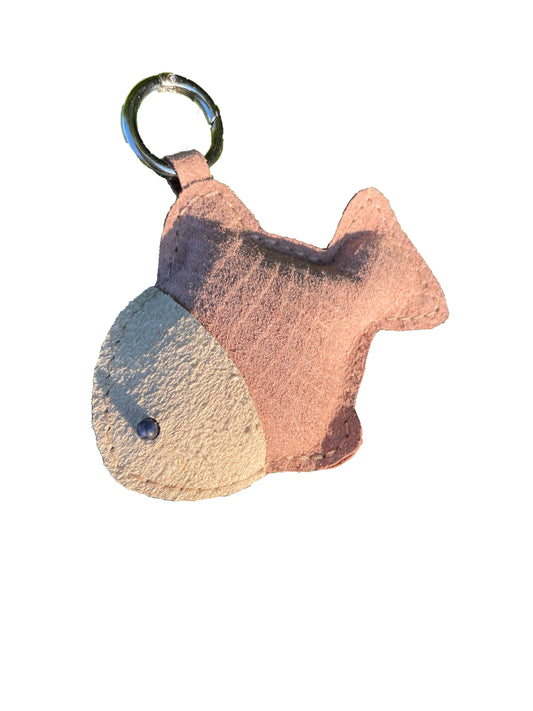 bag charm - upcycled leather ELLY
