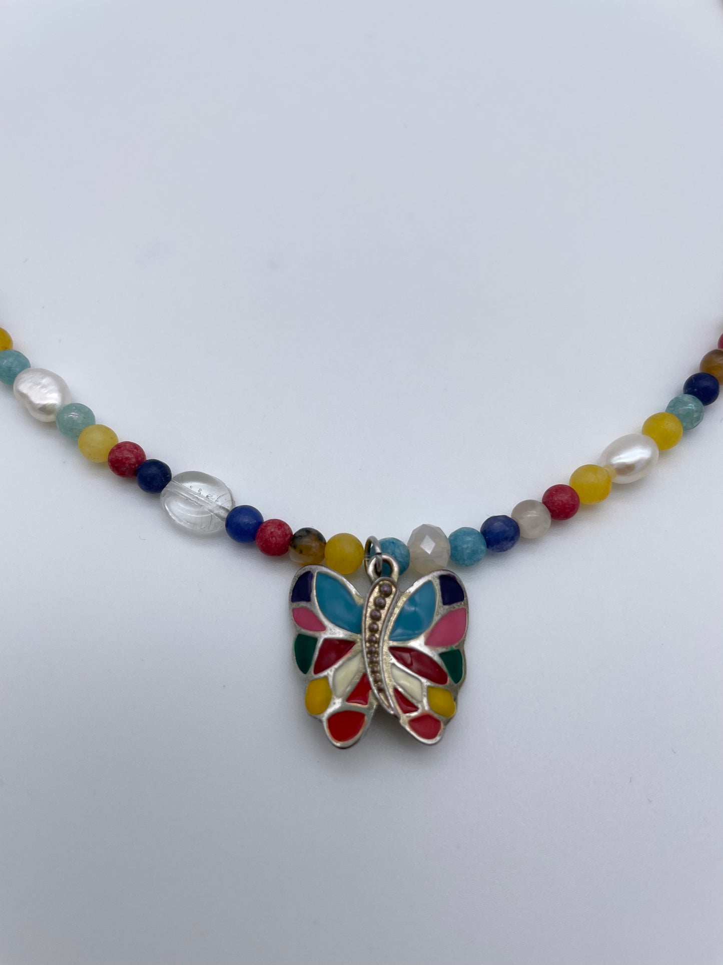 Upcycling necklace PRIDE BUTTERFLY