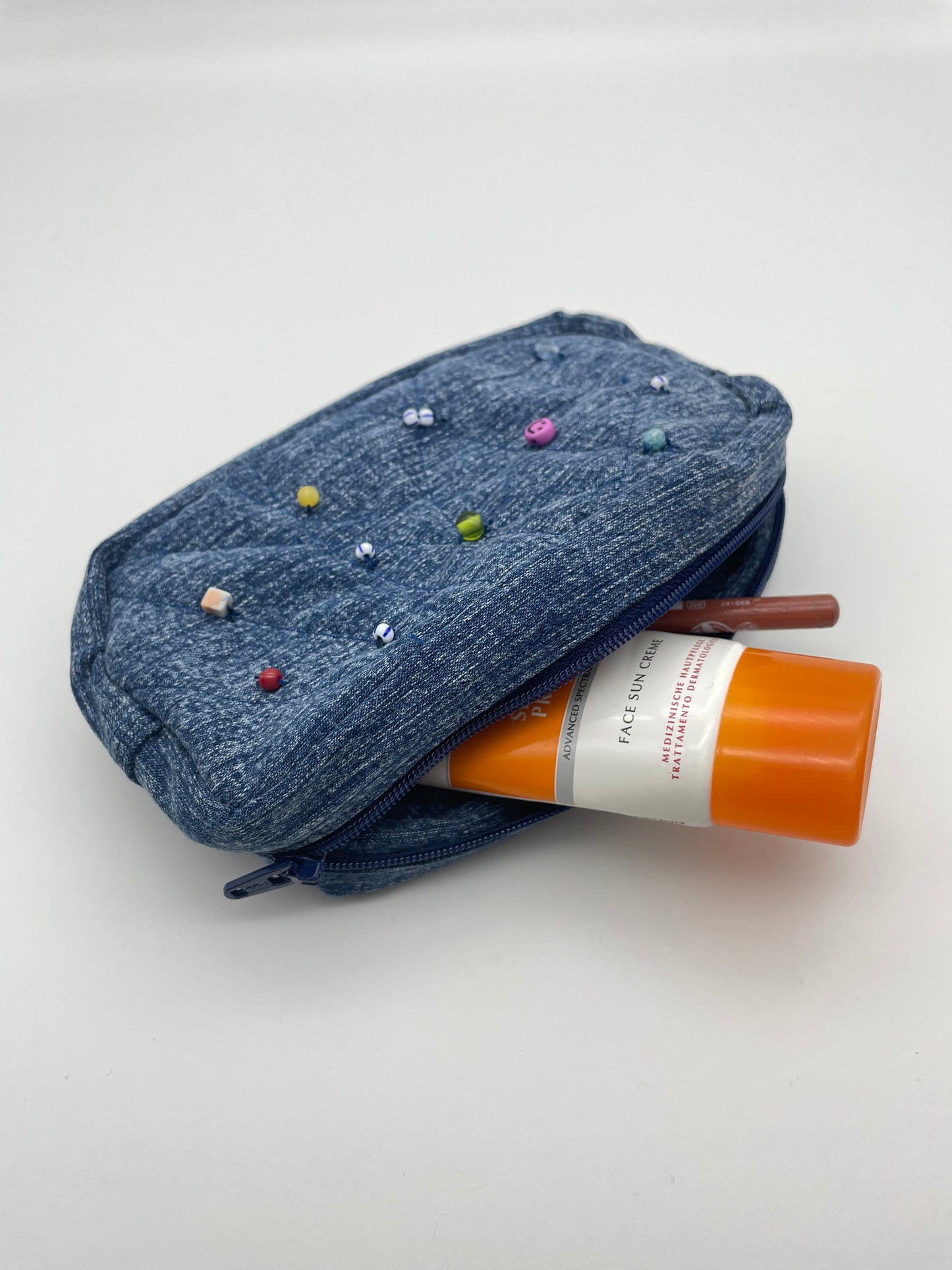 Upcycling denim cosmetic bag SOPHIE